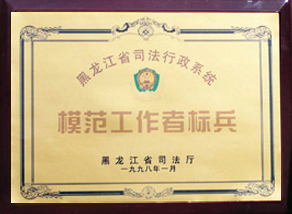 黑龙江省司法厅评为“模范工作者”